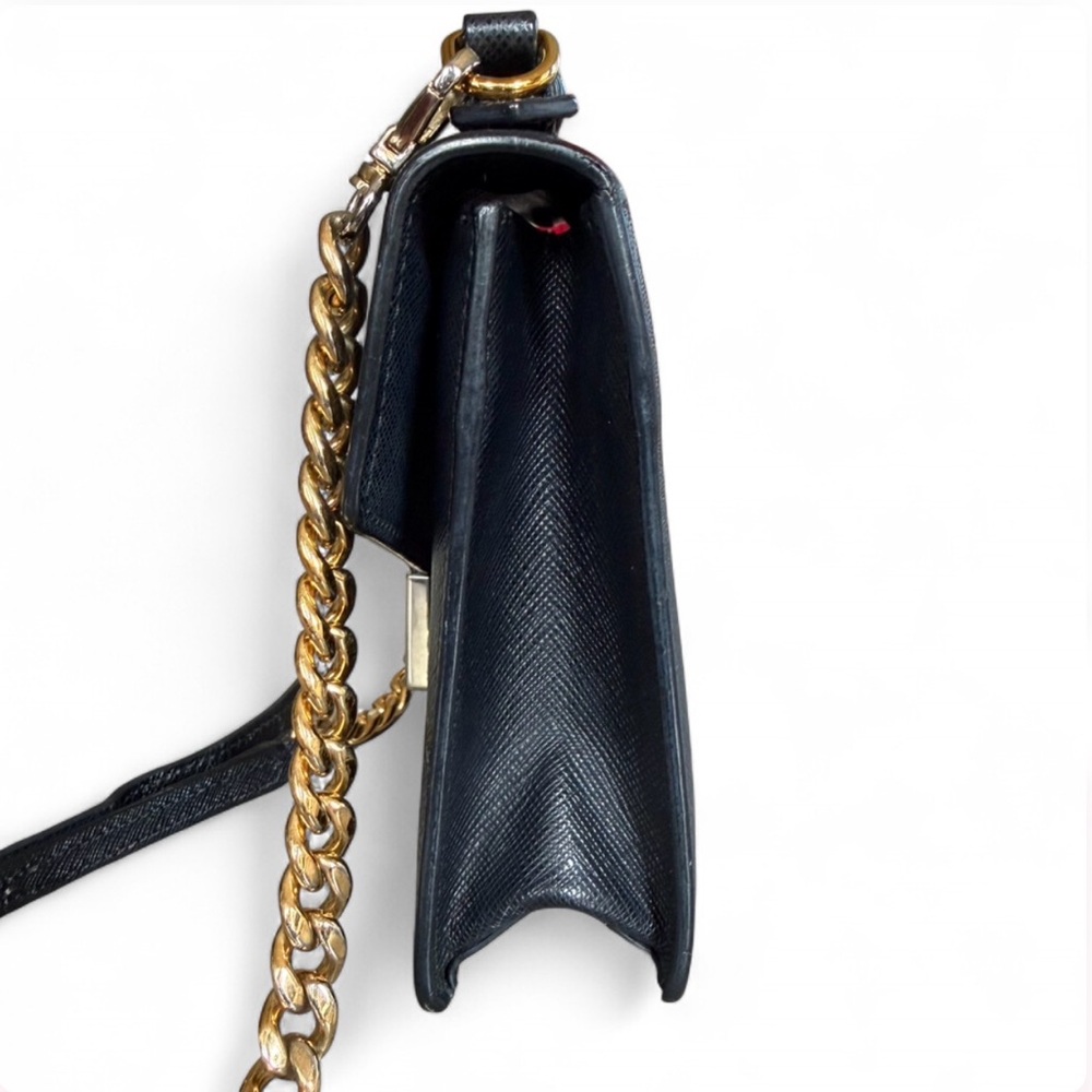 Prada Black Saffiano Leather Bag with Chain Strap. Comes with COA - Picture 12 of 17